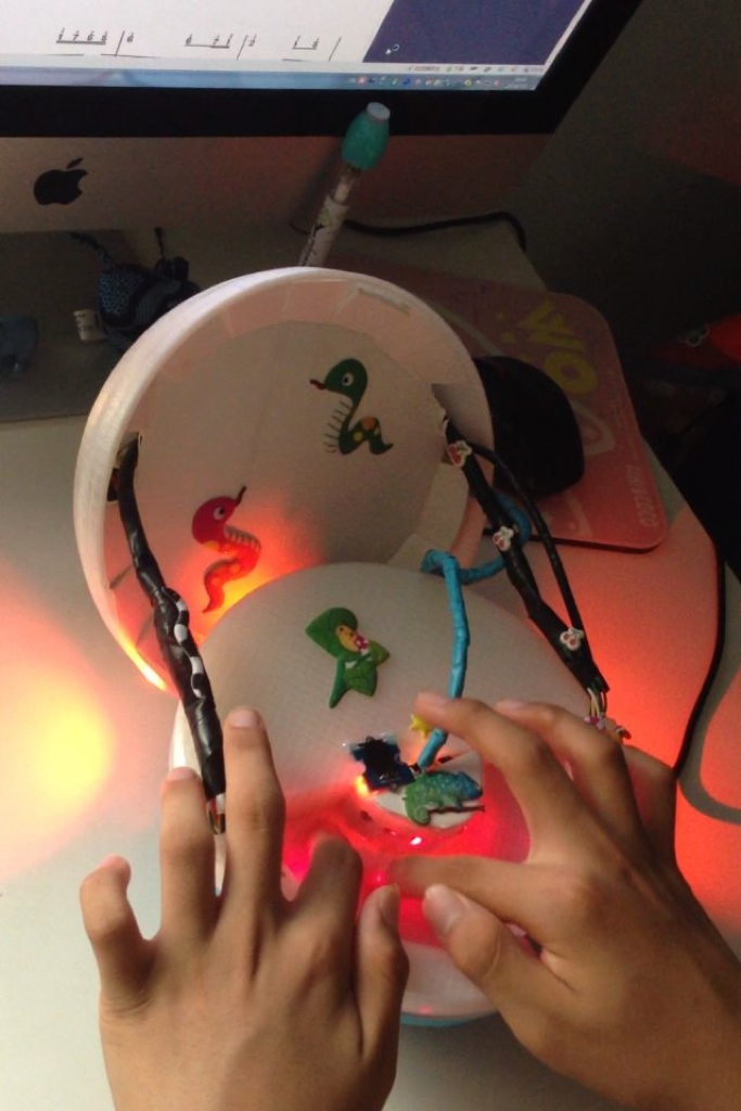 Playing my custom instrument using fingers to block lasers beams