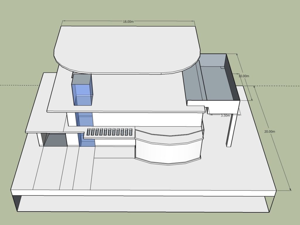 Side view of the house model