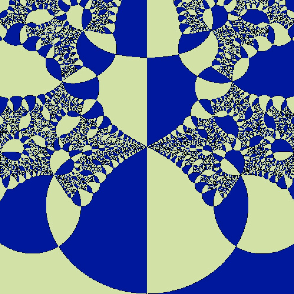 The series of experiments in this project represents my first encounter with algorithmic art, although my full appreciation of the simple but general concept of algorithms had to wait until college. I realized that mathematical systems with seemingly simple definitions could produce complex symmetrical or recursive patterns when visualized through algorithms and that slightly different inputs to the same algorithm can sometimes produce drastically different patterns. If asked why those patterns, looking back, I'd say because they appear to me either surprisingly natural (L-system fractals) or exotic (Mandelbrot and Julia sets) and made me curious to practice making more of them.