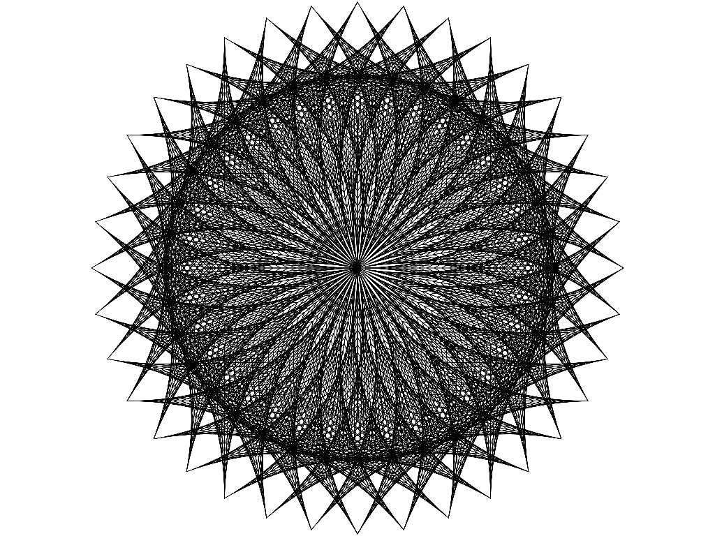 Abstract sunflower shaped pattern in black and white