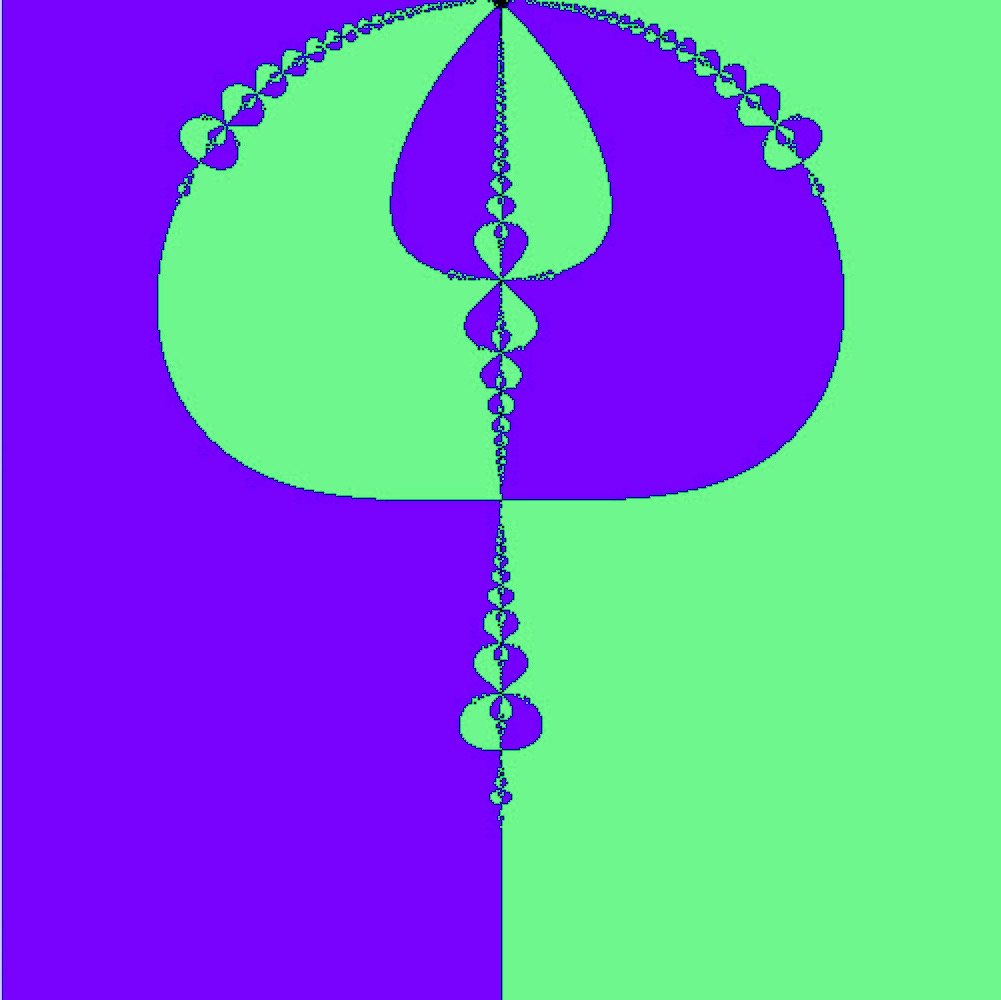 Abstract fractal pattern in green and purple
