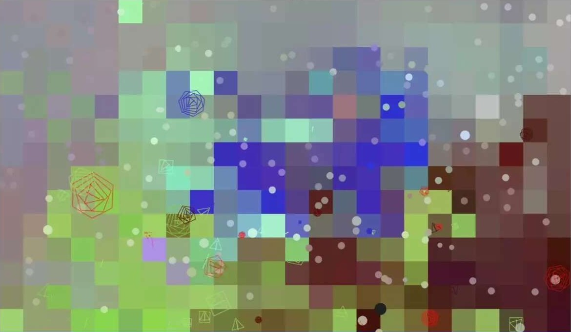 Colorful critters against a colorful background