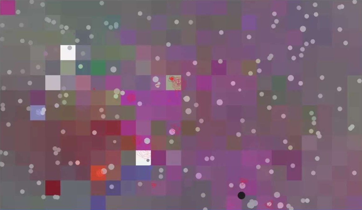 Colorful critters against a colorful background